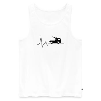 herzschlag abschleppwagen - Männer Premium Bio Tank Top - Weiß - Vorne - Michal (187cm)