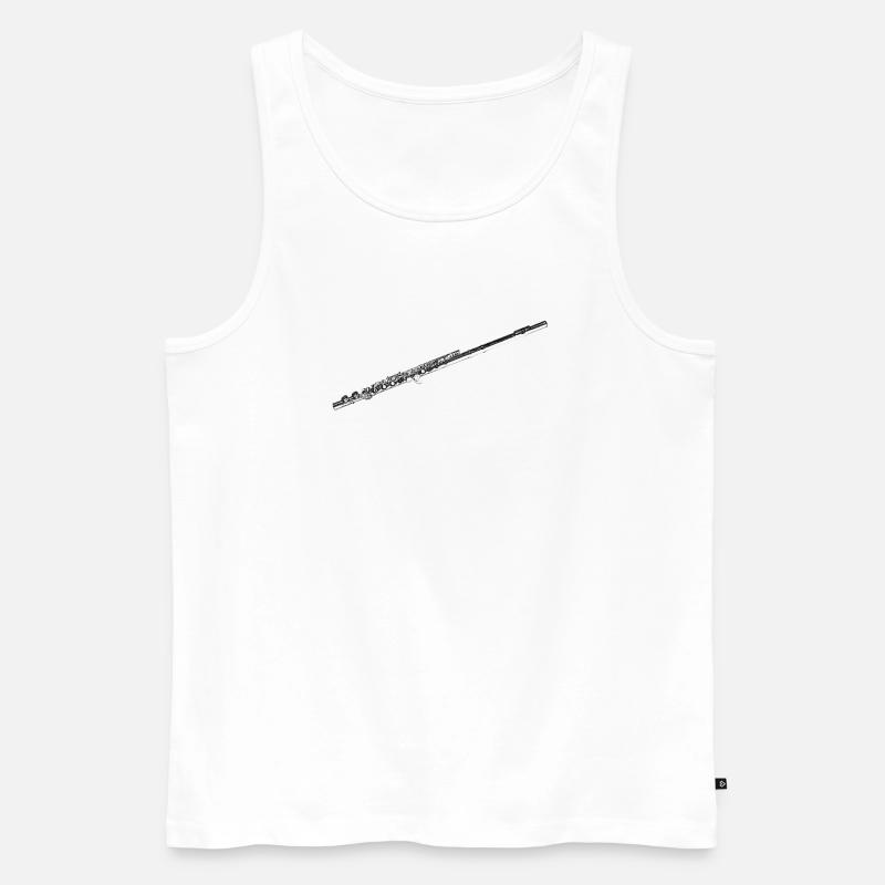 Querfloete Querflöte - Männer Premium Bio Tank Top - Weiß