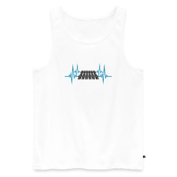 Puls Herzschlag Gleis - Männer Premium Bio Tank Top - Weiß - Vorne - AI Model Male 178 light (178cm)