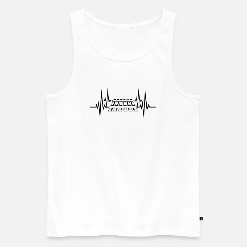 Herzschlag Puls Gleis - Männer Premium Bio Tank Top - Weiß