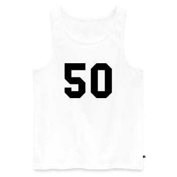 50 - Men's Premium Organic Tank Top - white - Front - Michal (187cm)