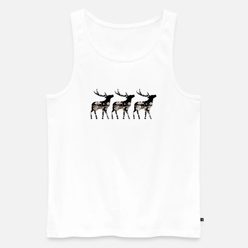 Hirsch - Männer Premium Bio Tank Top - Weiß