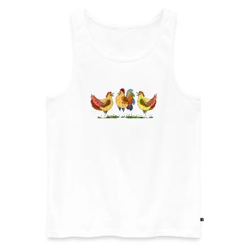 Hens and rooster - Men's Premium Organic Tank Top - white - Front - Michal (187cm)