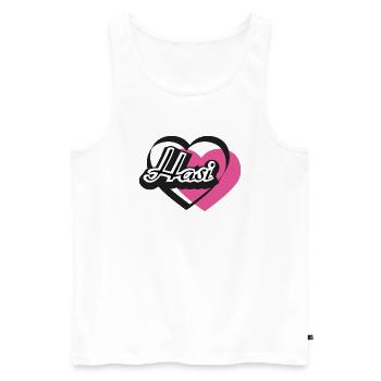 Kosename Hasi Herz - Männer Premium Bio Tank Top - Weiß - Vorne - Michal (187cm)