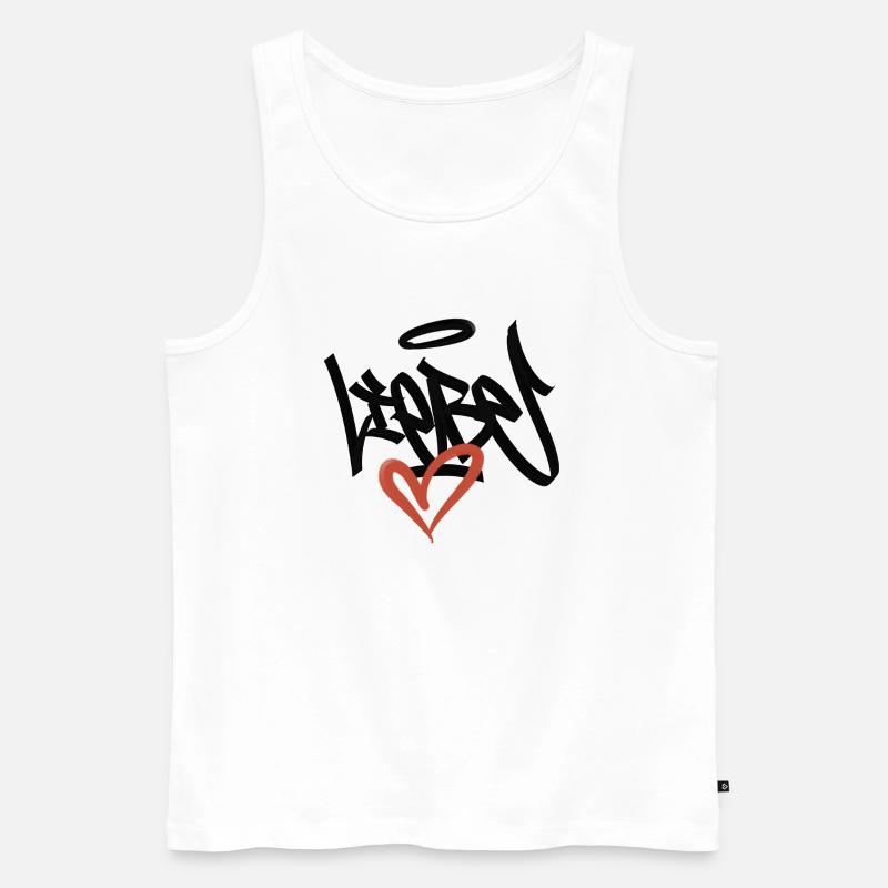 liebe Graffiit - Männer Premium Bio Tank Top - Weiß