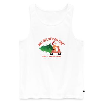 Faultier wird Weihnachtsbaum pünktlich liefern - Männer Premium Bio Tank Top - Weiß - Vorne - AI Model Male 178 light (178cm)