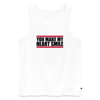 make my heart smile - Männer Premium Bio Tank Top - Weiß - Vorne - Michal (187cm)