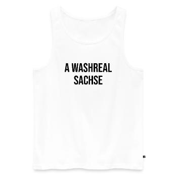 Ein Waschechter Sachse - Männer Premium Bio Tank Top - Weiß - Vorne - Michal (187cm)