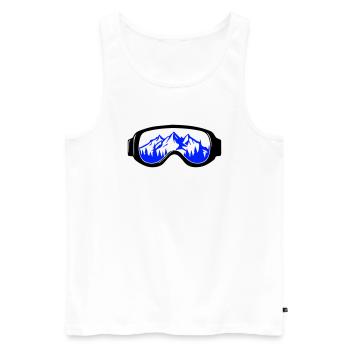 skibrille - Männer Premium Bio Tank Top - Weiß - Vorne - AI Model Male 178 light (178cm)