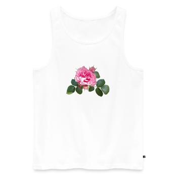 Rosarote ROSE - Männer Premium Bio Tank Top - Weiß - Vorne - AI Model Male 178 light (178cm)