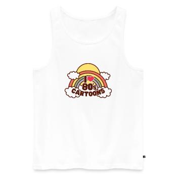 I Heart 80s Cartoons in Retro Cartoon Style - Men's Premium Organic Tank Top - white - Front - Michal (187cm)