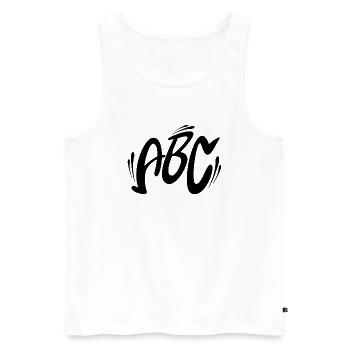 ABC noir - Débardeur bio Premium Homme - blanc - Devant - Michal (187cm)