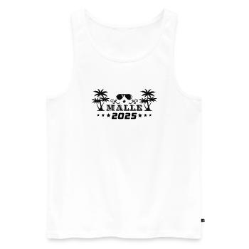 malle 2025 - Männer Premium Bio Tank Top - Weiß - Vorne - Michal (187cm)