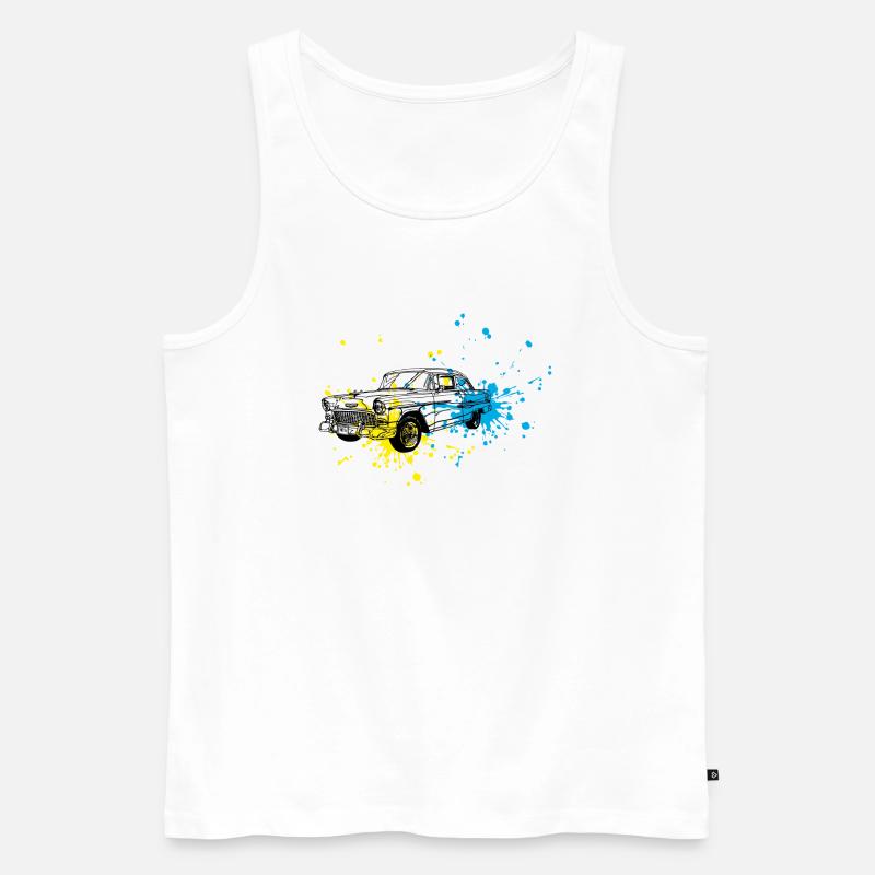 Oldtimer splash - Männer Premium Bio Tank Top - Weiß