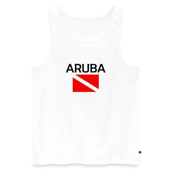 Aruba Diver Down Flag - Plongée sous-marine - Plongée sous-marine - Tauchen - Débardeur bio Premium Homme - blanc - Devant - AI Model Male 178 light (178cm)