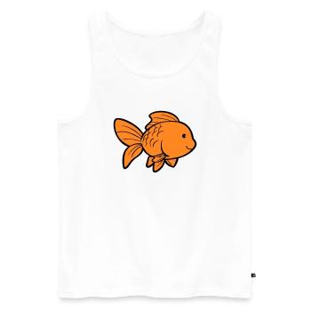 Poisson Poisson Rouge - Débardeur bio Premium Homme - blanc - Devant - Michal (187cm)