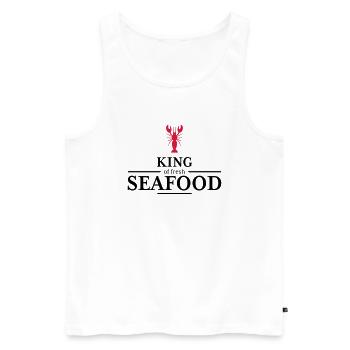 king of Seafood - Männer Premium Bio Tank Top - Weiß - Vorne - AI Model Male 178 light (178cm)