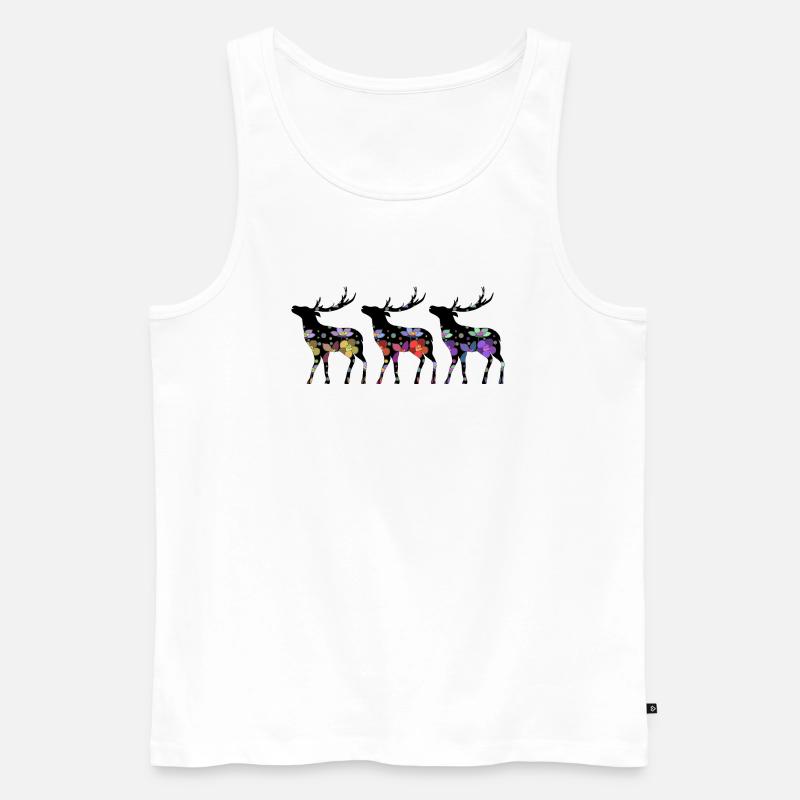 Hirsch - Männer Premium Bio Tank Top - Weiß