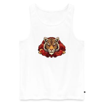 Tiger with Background - Männer Premium Bio Tank Top - Weiß - Vorne - AI Model Male 178 light (178cm)