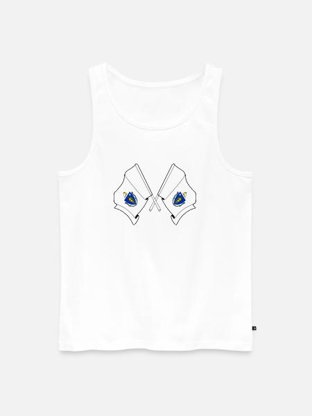 Two flags crossed Massachusetts - Men's Premium Organic Tank Top - white