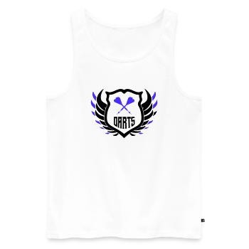 darts crest - Männer Premium Bio Tank Top - Weiß - Vorne - AI Model Male 178 light (178cm)