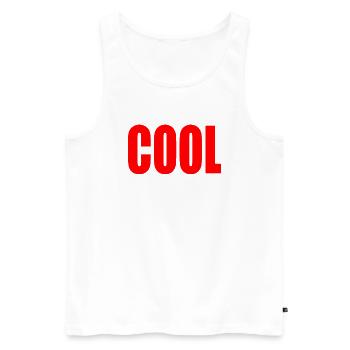 Cool - Männer Premium Bio Tank Top - Weiß - Vorne - AI Model Male 178 light (178cm)