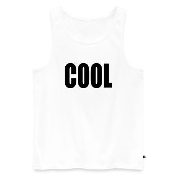 Cool - Men's Premium Organic Tank Top - white - Front - Michal (187cm)