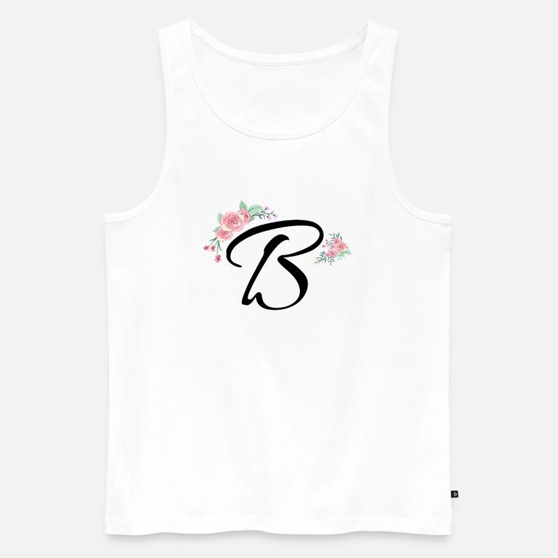 Buchstabe b Blumen - Männer Premium Bio Tank Top - Weiß