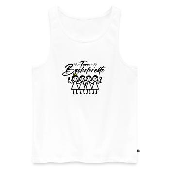 Bachelorette Team Mädels - Männer Premium Bio Tank Top - Weiß - Vorne - AI Model Male 178 light (178cm)
