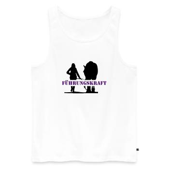 Pferd - Männer Premium Bio Tank Top - Weiß - Vorne - AI Model Male 178 light (178cm)