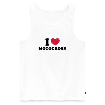 I Love Motocross - Men's Premium Organic Tank Top - white - Front - Michal (187cm)