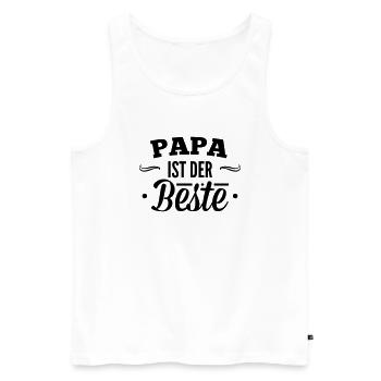 Papa ist der beste - Männer Premium Bio Tank Top - Weiß - Vorne - Michal (187cm)