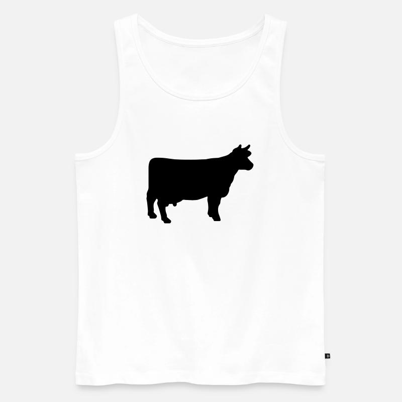 cow - Men's Premium Organic Tank Top - white