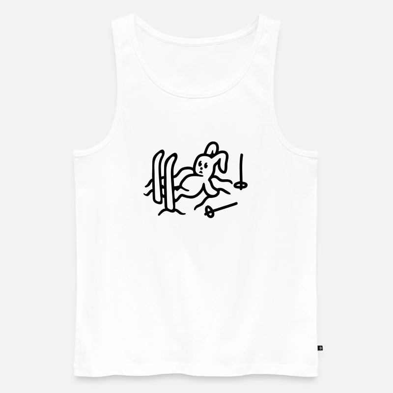 Skihase gefallen - line - Männer Premium Bio Tank Top - Weiß