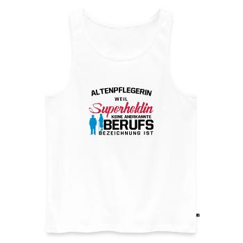 Altenpflegerin - Männer Premium Bio Tank Top - Weiß - Vorne - Michal (187cm)