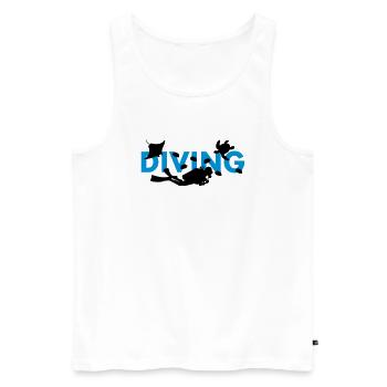 diving tauchen - Männer Premium Bio Tank Top - Weiß - Vorne - Michal (187cm)
