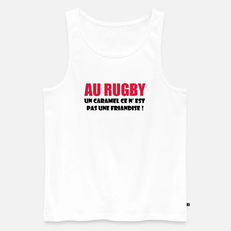 rugby - Men's Premium Organic Tank Top - white