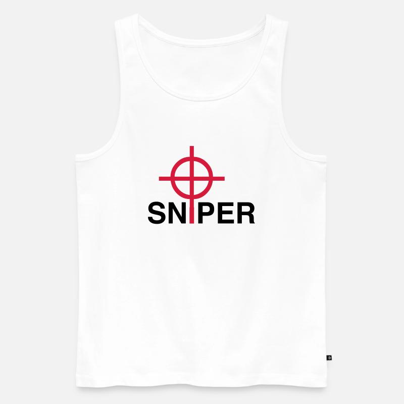 Sniper - Männer Premium Bio Tank Top - Weiß