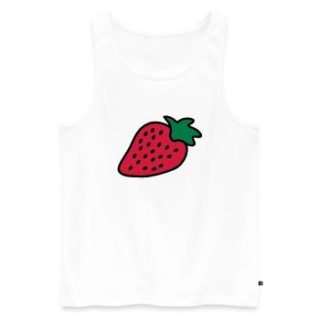 strawberry - Männer Premium Bio Tank Top - Weiß - Vorne - AI Model Male 178 light (178cm)