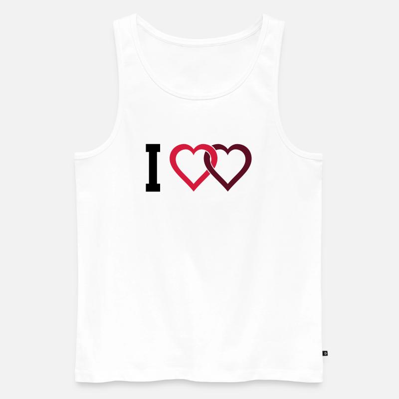 I love - Männer Premium Bio Tank Top - Weiß