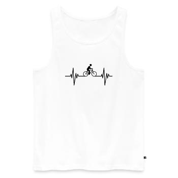 Cyclist Pulse - Männer Premium Bio Tank Top - Weiß - Vorne - Michal (187cm)