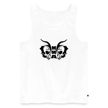 MMA Tribal Bonehead - Männer Premium Bio Tank Top - Weiß - Vorne - Michal (187cm)