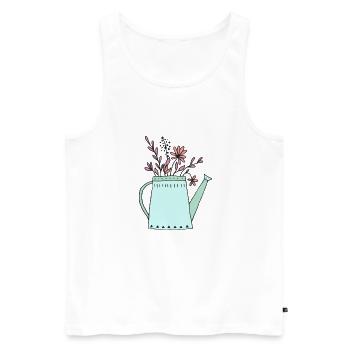 flower - Men's Premium Organic Tank Top - white - Front - Michal (187cm)