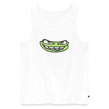 visage tête mal meme sourire drôle comique comique - Débardeur bio Premium Homme - blanc - Devant - AI Model Male 178 light (178cm)