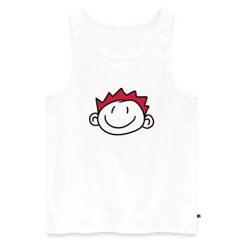 face head child painted scribble comic cartoon jun - Men's Premium Organic Tank Top - white - Front - AI Model Male 178 light (178cm)
