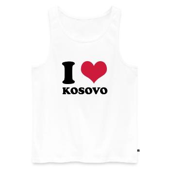 i love kosovo - Männer Premium Bio Tank Top - Weiß - Vorne - AI Model Male 178 light (178cm)