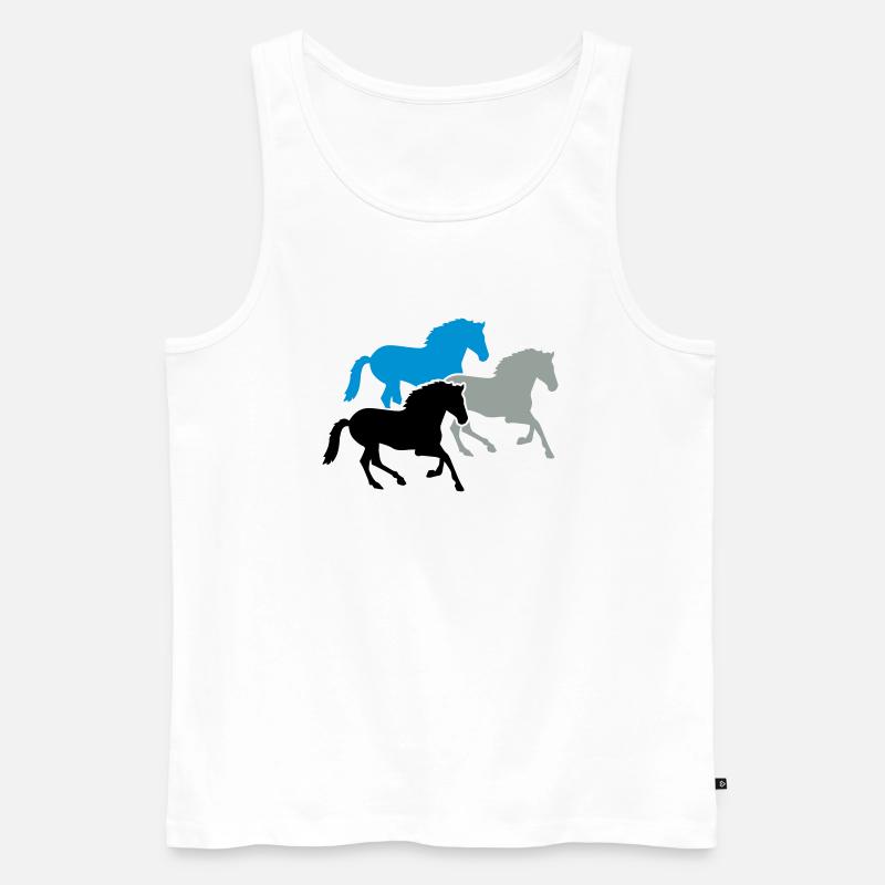Pferde - Männer Premium Bio Tank Top - Weiß