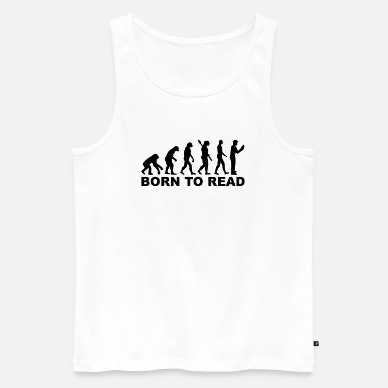 Evolution born to read - Men's Premium Organic Tank Top - white