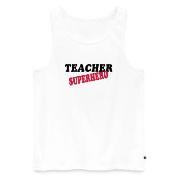 Teacher superhero - Men's Premium Organic Tank Top - white - Front - Michal (187cm)