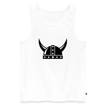 Wikingerhelm - Männer Premium Bio Tank Top - Weiß - Vorne - Michal (187cm)